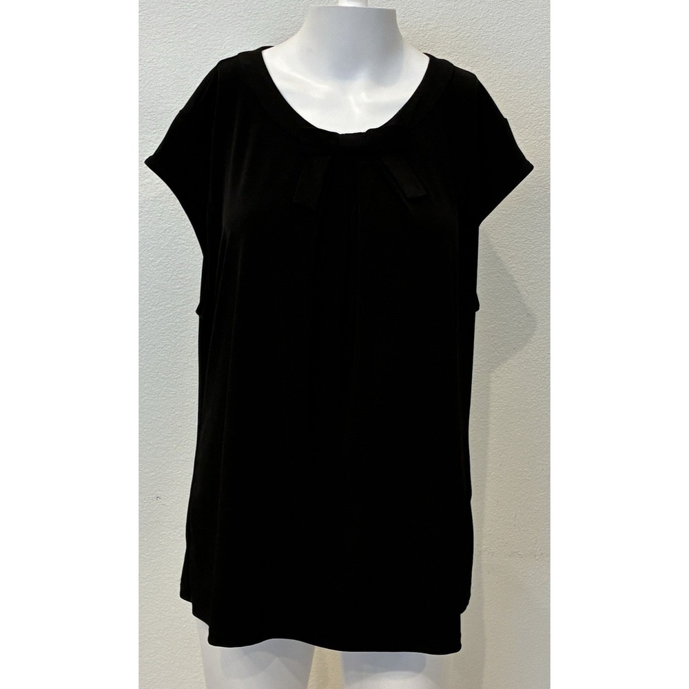 Karl‎ Lagerfeld Paris Womens Black Sleeveless Top Bow Neck Size XL Office Career